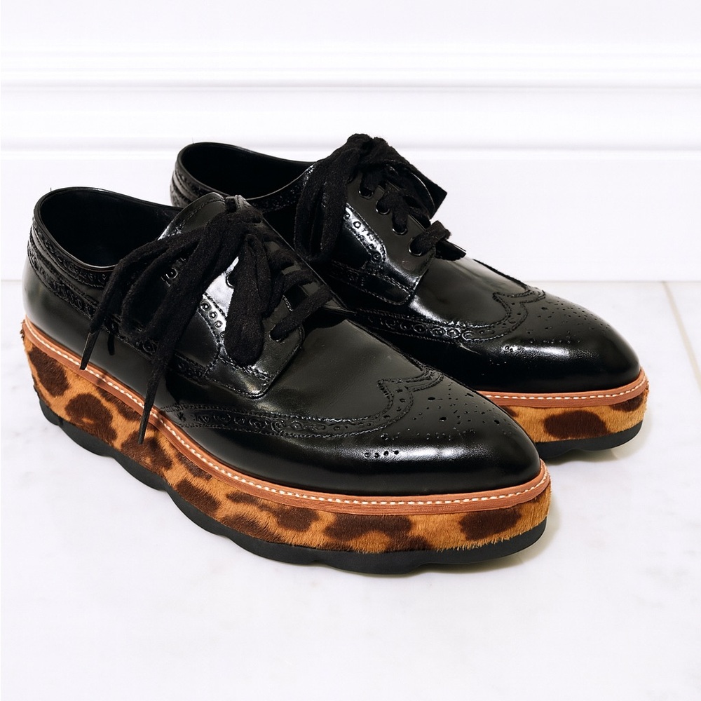 Prada Black and Brown Platform Shoes